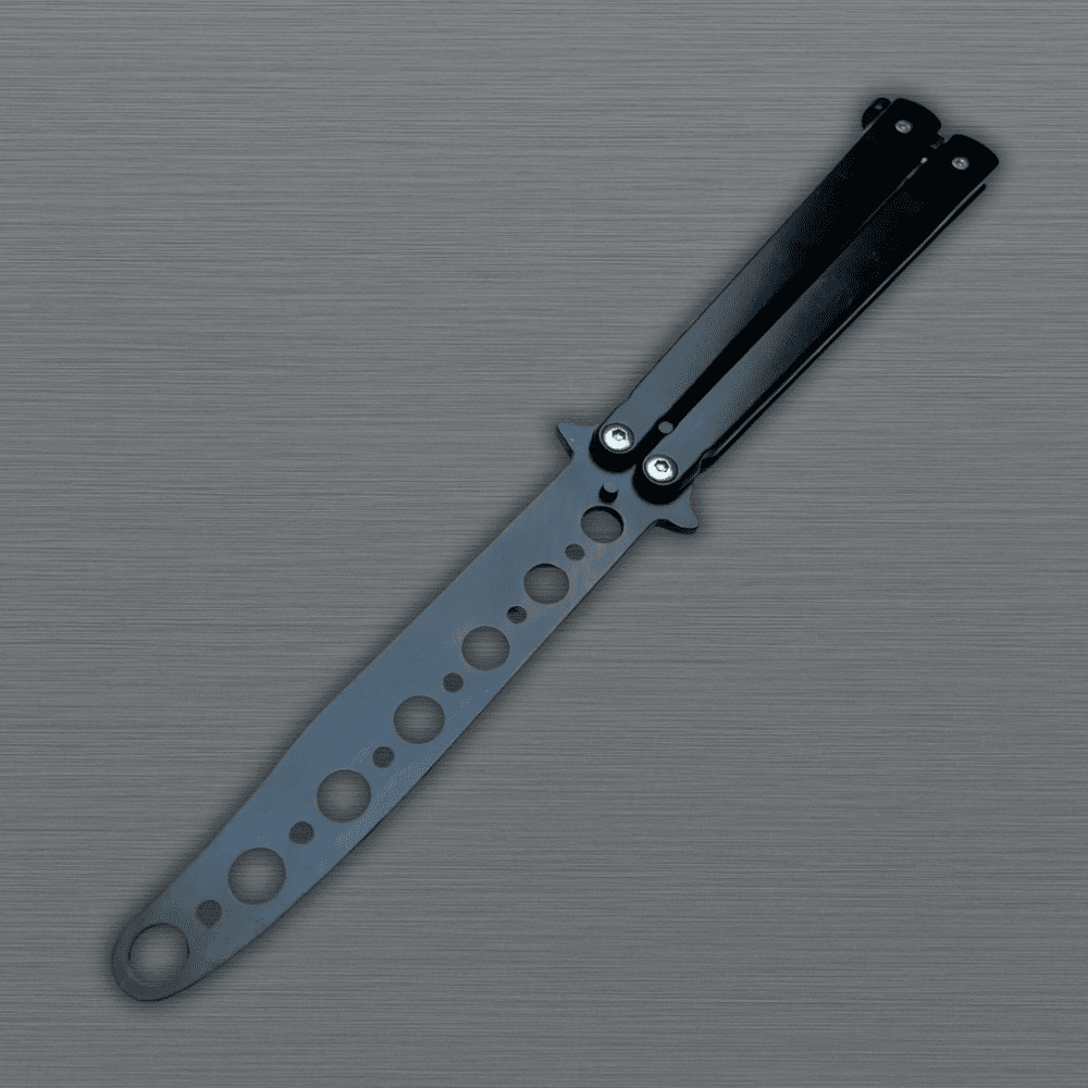 Black Stainless Steel Balisong Butterfly 9" Knife Trainer