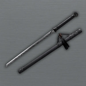 Black Dragon ninja sword Japanese full view