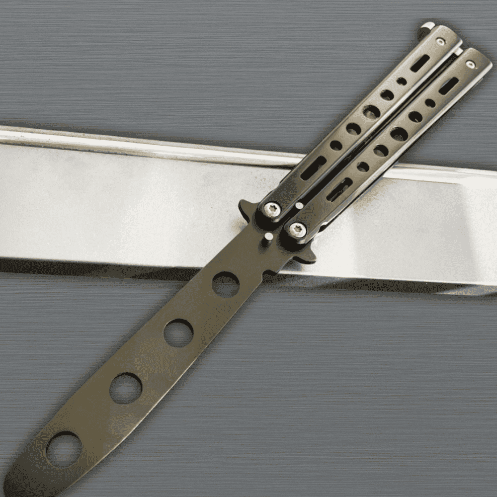 Butterfly Trainer 8.5" Knife Black Dull Blade