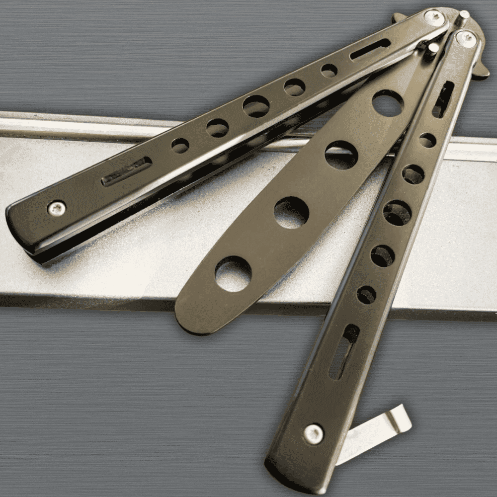 Butterfly Trainer 8.5" Knife Black Dull Blade