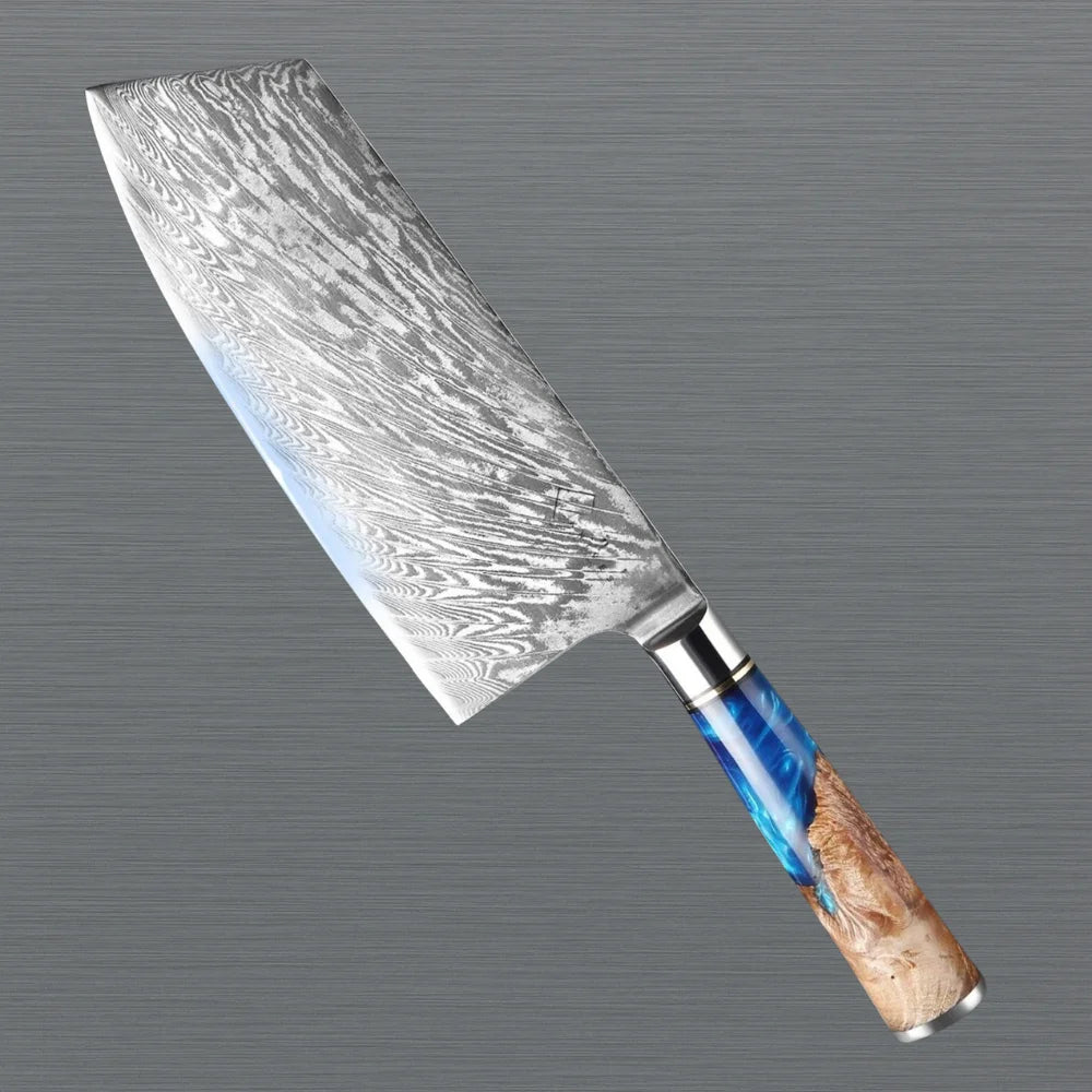 Damascus Japanese Cleaver Knife VG10 Steel Blade