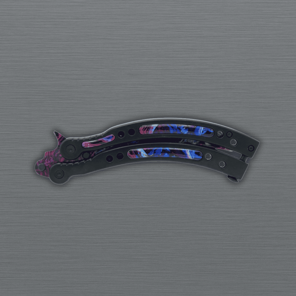 Colorfull Fade Balisong Trainer Knife Curved Butterfly Blade