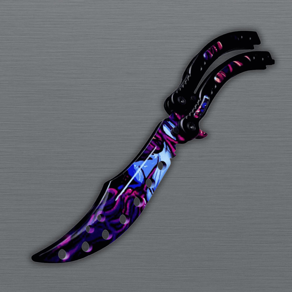 Colorfull Fade Balisong Trainer Knife Curved Butterfly Blade