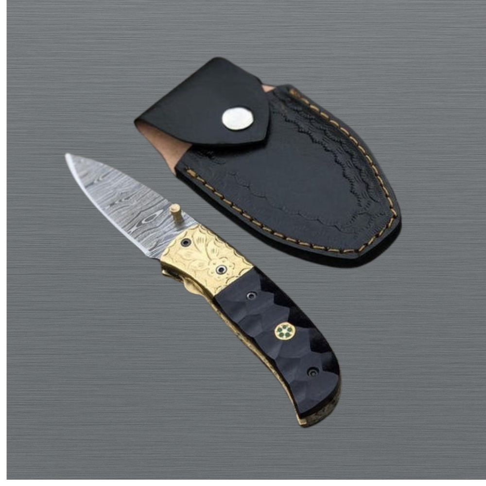 Custom Handmade Damascus Folding Pocket knife