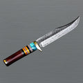 Custom Made Damascus Hunting 12" Knife with Wood Handle