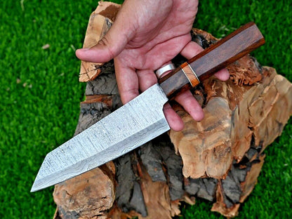 Hand-Forged Damascus 13” Knife For Chefs, Home Kitchen