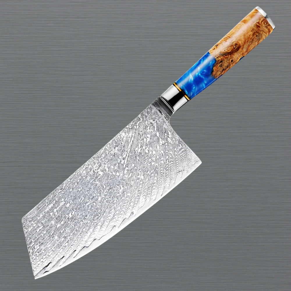 Damascus Japanese Cleaver Knife VG10 Steel Blade