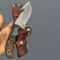 Gut Hook Damascus Skinner Knife Camping Gift For Dad