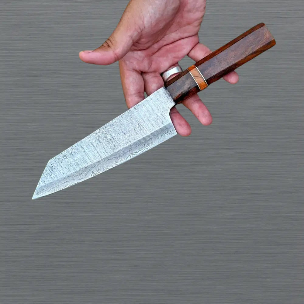 Damascus Steel Kitchen Knife 13" Hand-Forged for Chefs