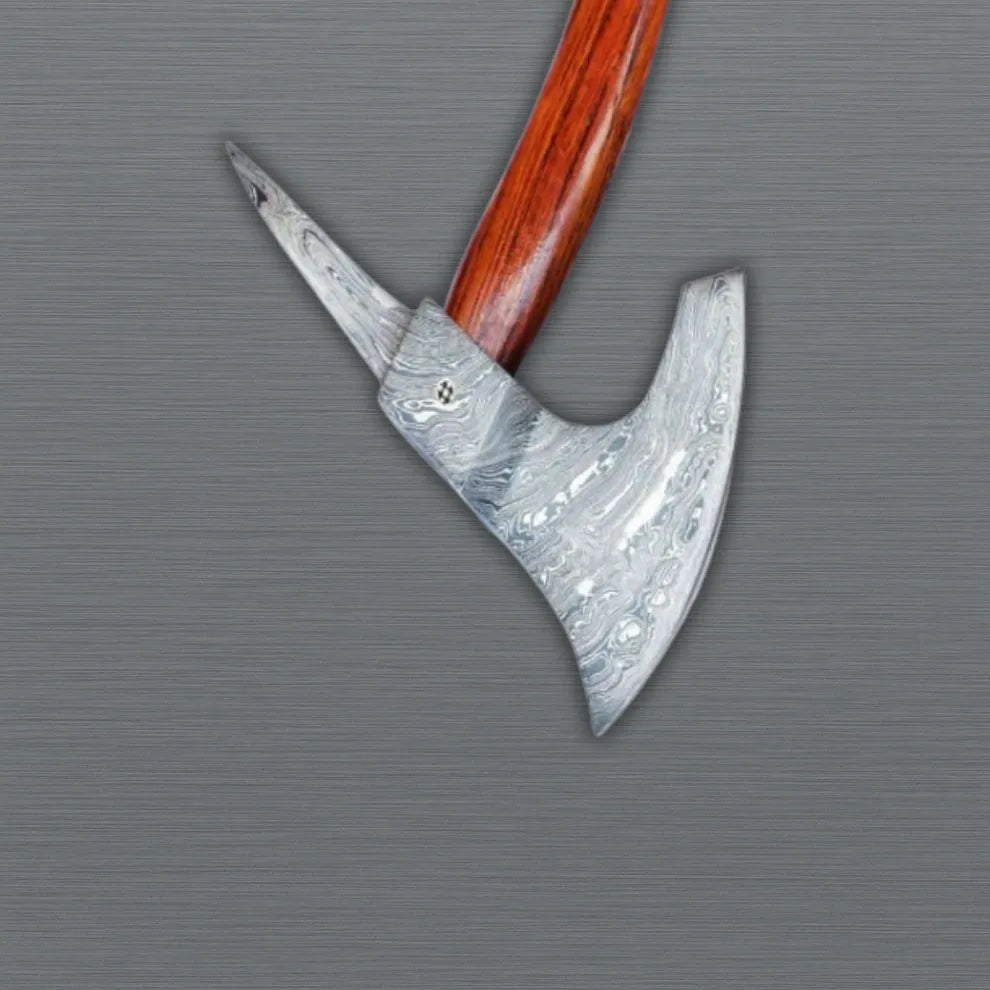 Hand-forged Damascus Camping Tomahawk for outdoor use