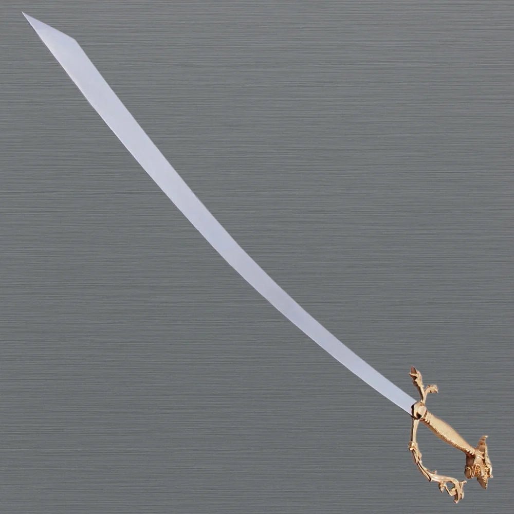 Dragon Head Scimitar Sword Gold Plated Handle