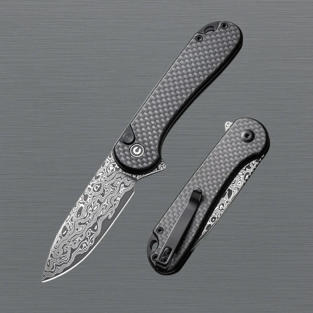 Elementum II Pocket Folding Knife Damascus Blade
