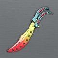 Fire Fade Butterfly Trainer 9.5" Knife CSGO Style Practice