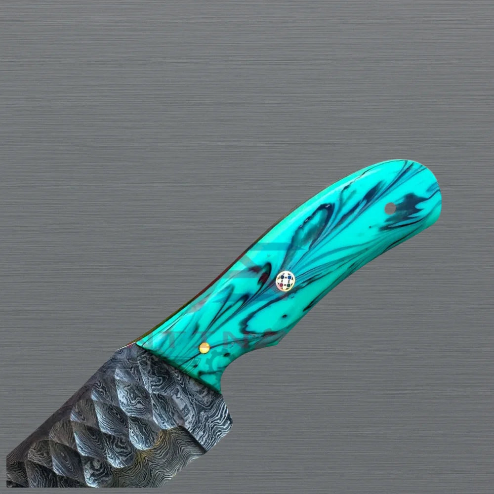 Hand Forged Damascus Skinner Knife Gift for Dad