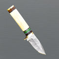 Full Tang Damascus Skinning Knife Camel Bone Handle