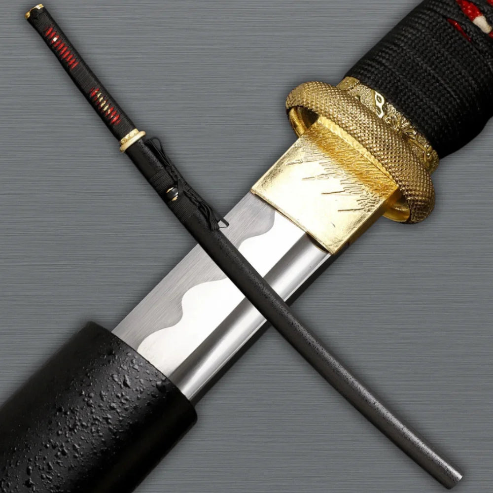 Japanese samurai sword with handcrafted detailing
