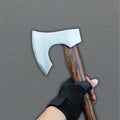 Handmade Steel Viking Camp Axe with Wooden Handle