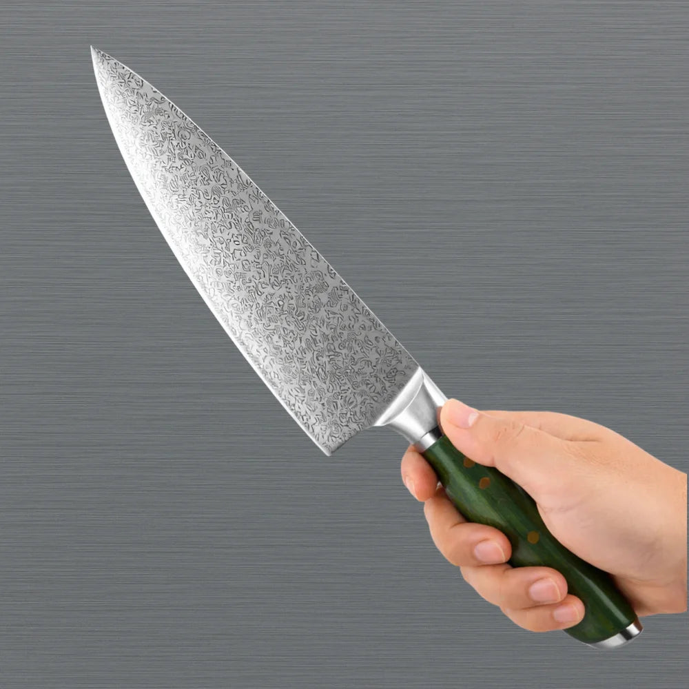 High Quality Damascus Kitchen 8" Knife Ergonomic Handle