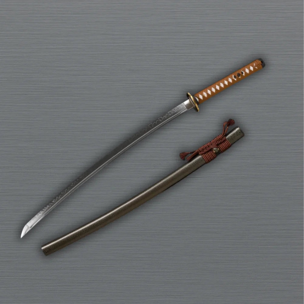 Japanese samurai katana sword with real hamon