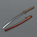 Japanese samurai katana sword with sharp red design