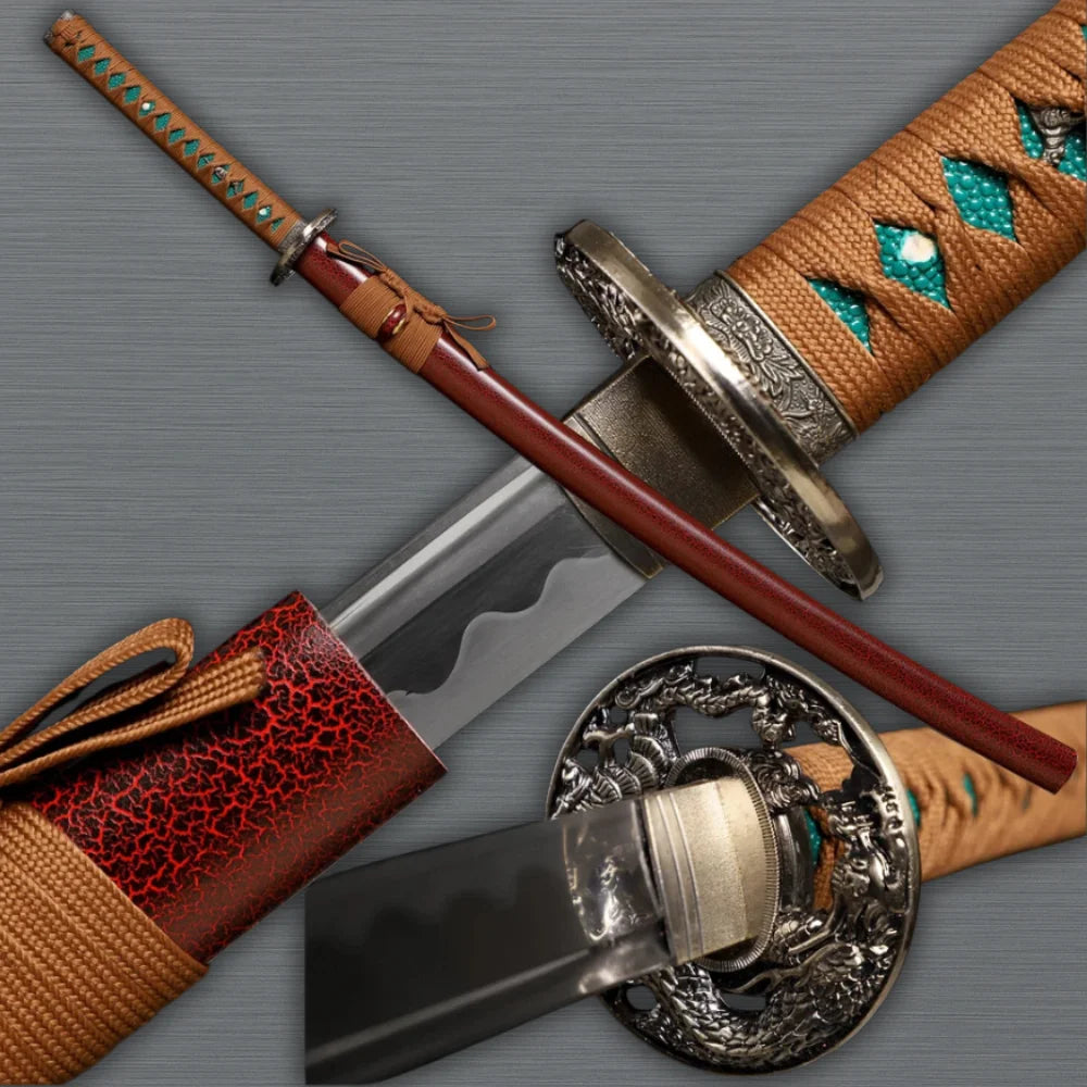 Japanese katana blade edge close-up