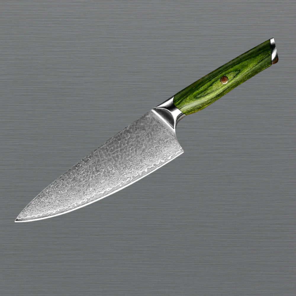 High Quality Damascus Kitchen 8" Knife Ergonomic Handle