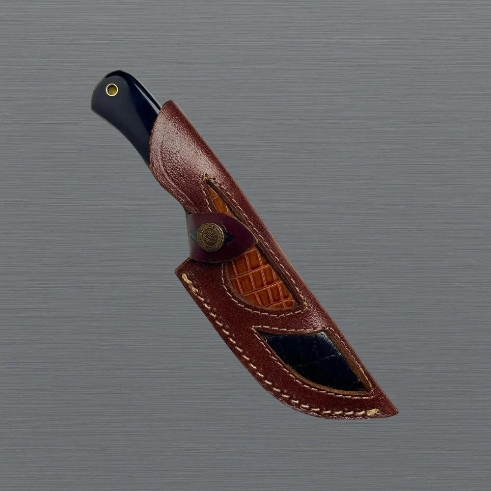 Natural Bone Handle Damascus Skinner Knife