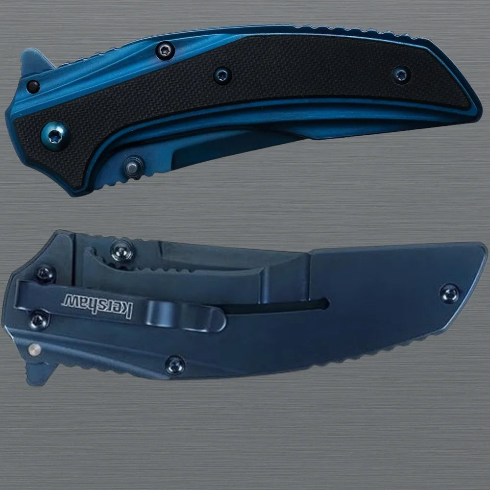 Olive Folding Pocket Knife stainless Steel Blade