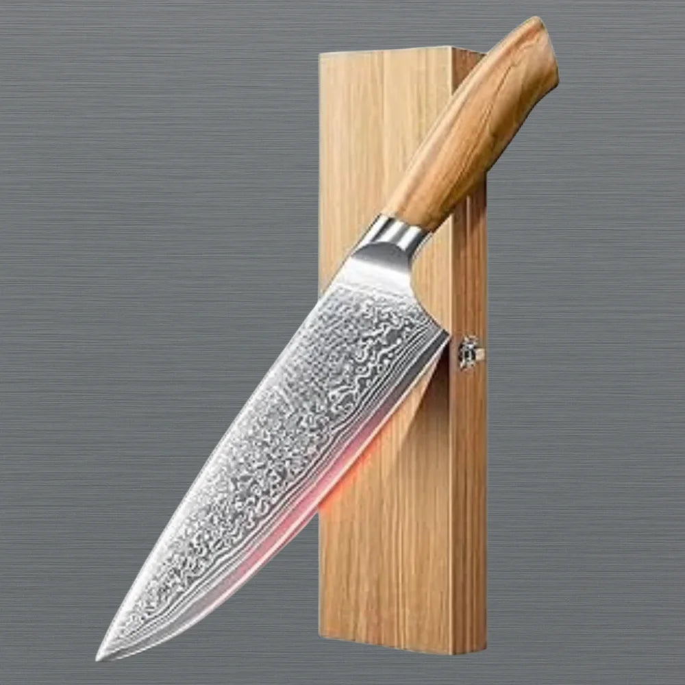 Olive Wood Handle Damascus Chef Knife 67-Layer Blade