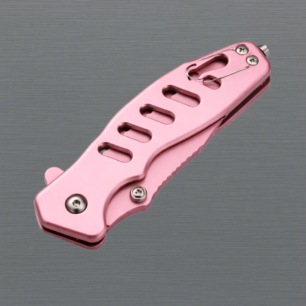 Pink Folding Pocket Knife Serrated Blade for Women