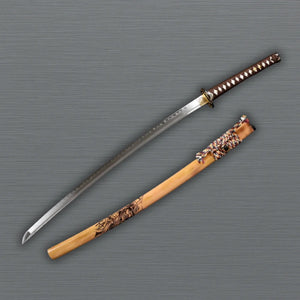 Real hamon katana Japanese samurai sword full view