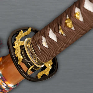 Katana blade showing natural hamon line