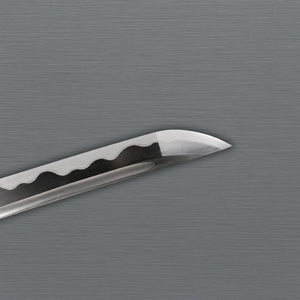 Japanese samurai sword with polished steel blade