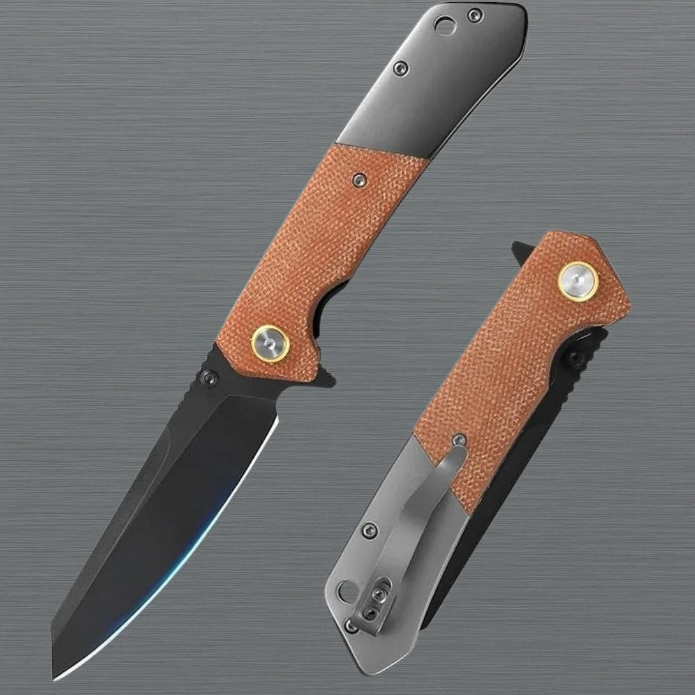 Sandvik Steel Folding Pocket Knife Micarta Handle