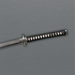 High-carbon steel samurai sword detailing
