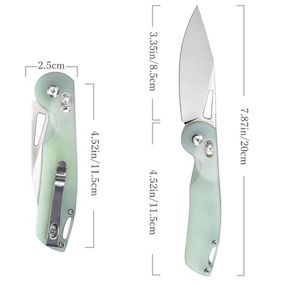 Folding Pocket 7.87" Knife D2 Steel Blade G10 Handle