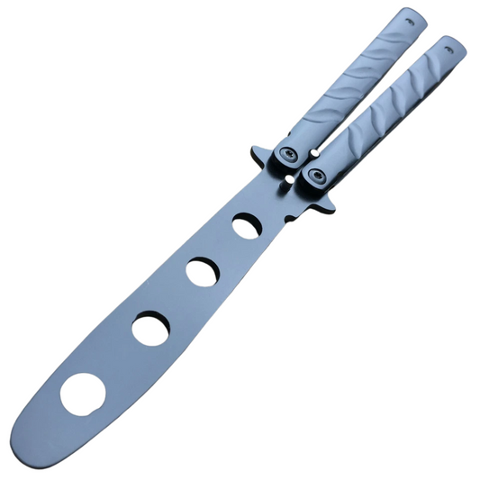 Metal Balisong Butterfly Trainer 8.5" Knife Dull Blade