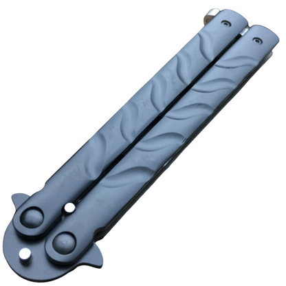 Metal Balisong Butterfly Trainer 8.5" Knife Dull Blade