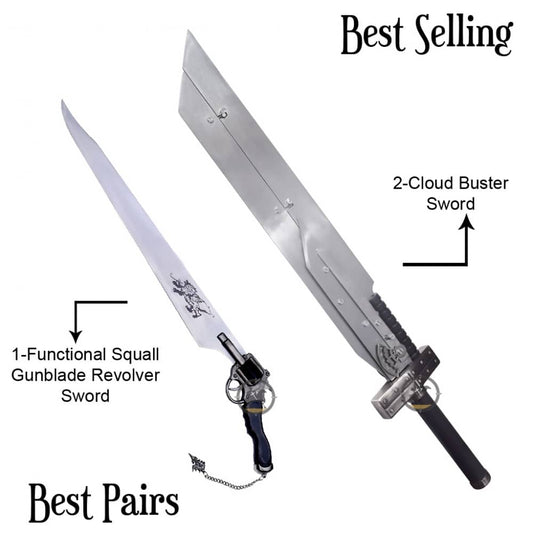 Final Fantasy Squall Gunblade & Cloud Advent Children Buster Fusion Sword