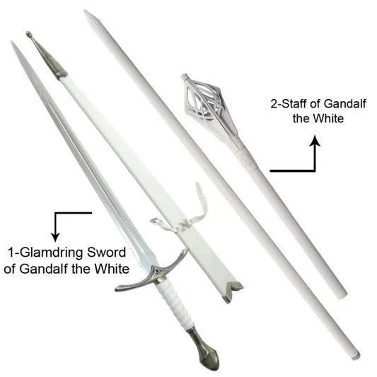 Glamdring White Sword & Staff of Gandalf the White
