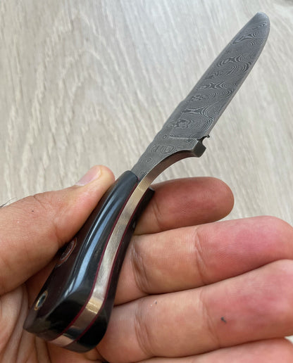 150 Layers Damascus Skinning 5.91" Knife Cow Horn Handle