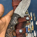 Gut Hook Damascus Skinner Knife Camping Gift For Dad