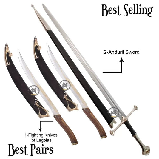 Legolas Fighting Knives & Anduril Sword Of Aragorn