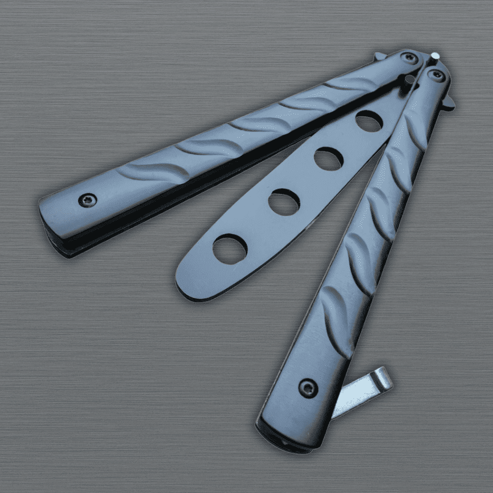 Metal Balisong Butterfly Trainer 8.5" Knife Dull Blade