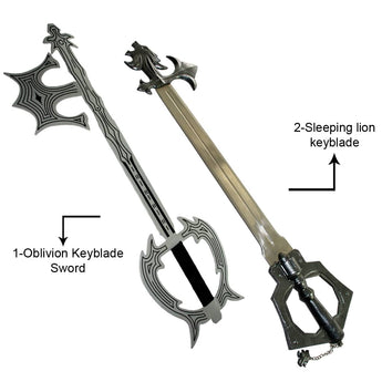 Oblivion Keyblade Sword & Kingdom Hearts Sleeping Lion Keyblade