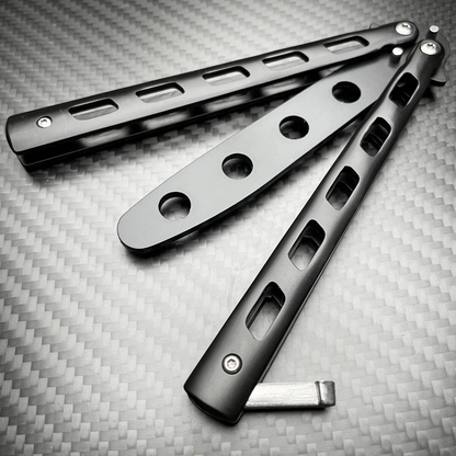 Black Butterfly Balisong Trainer 8.5" Knife Dull Blade