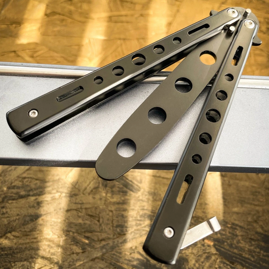 Butterfly Trainer 8.5" Knife Black Dull Blade