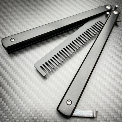 Black Butterfly Balisong Comb Beard & Hair Trainer Tool